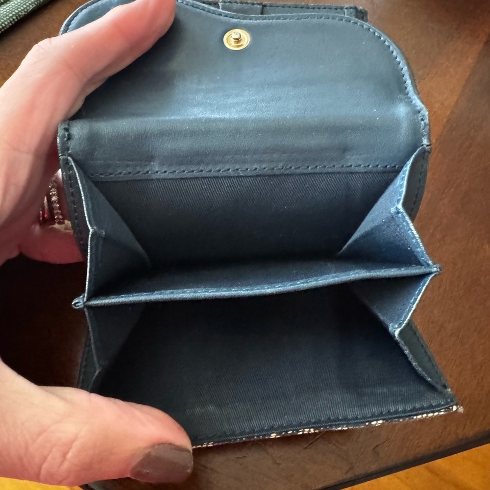 π Dior Saddle Lotus Wallet - Blue Oblique Canvas - Picture 6 of 10